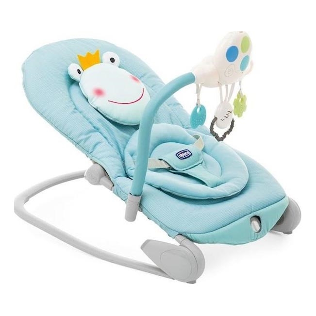 Chicco - Dječja vibrirajuća ležaljka s melodijom BALLOON Froggy plava