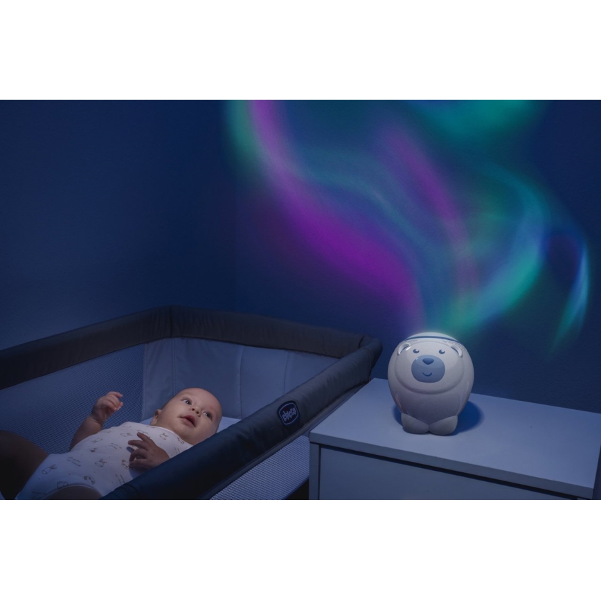 Chicco - Dječji projektor 2u1 POLAR BEAR 3xAA plava