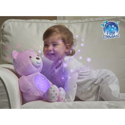 Chicco - Projektor s melodijama BABY BEAR 3xAAA ružičasta