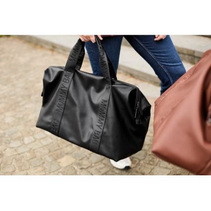Childhome - Torba za prematanje MOMMY BAG LEATHER crna