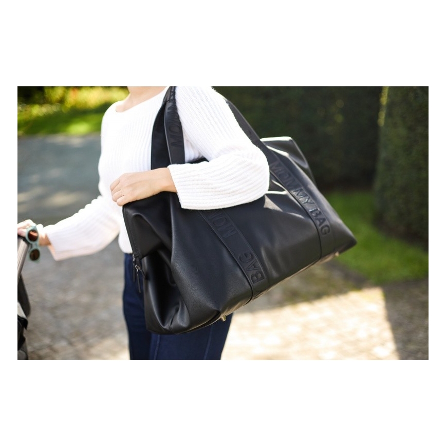 Childhome - Torba za prematanje MOMMY BAG LEATHER crna