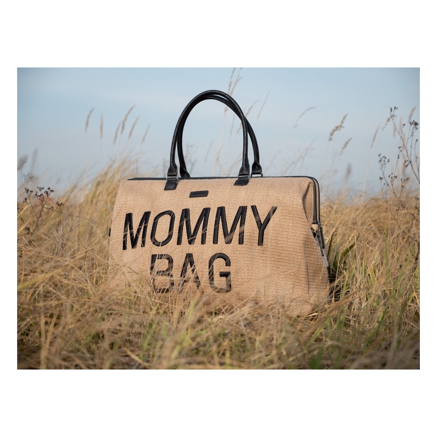 Childhome - Torba za prematanje MOMMY BAG RAFFIA LOOK bež
