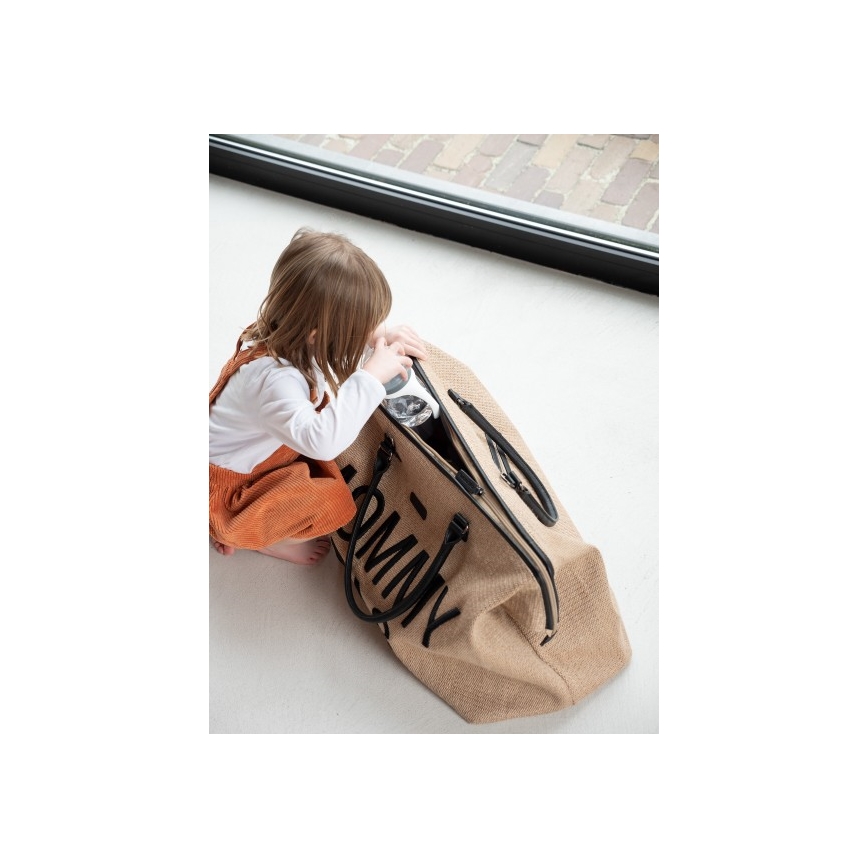 Childhome - Torba za prematanje MOMMY BAG RAFFIA LOOK bež