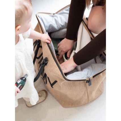 Childhome - Torba za prematanje MOMMY BAG RAFFIA LOOK bež