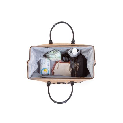 Childhome - Torba za prematanje MOMMY BAG RAFFIA LOOK bež