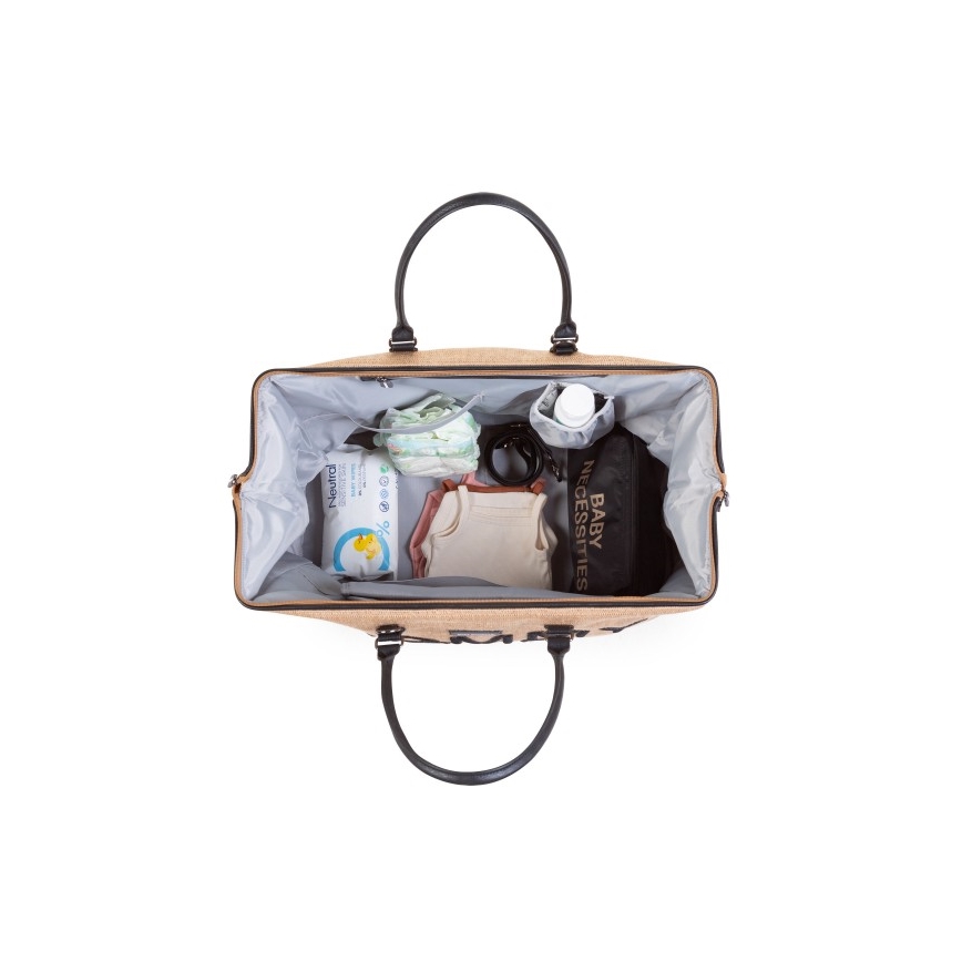 Childhome - Torba za prematanje MOMMY BAG RAFFIA LOOK bež