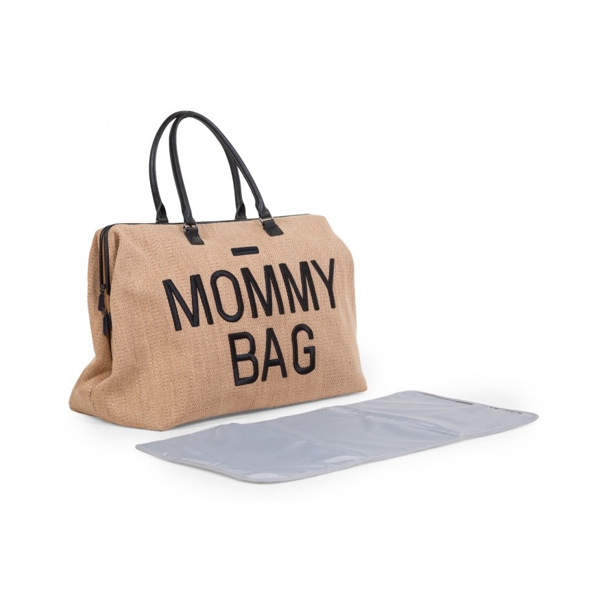 Childhome - Torba za prematanje MOMMY BAG RAFFIA LOOK bež