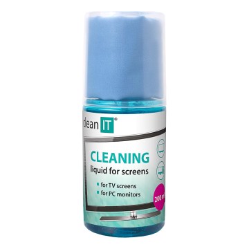 CLEAN IT CL-180 - Tekućina za čišćenje ekrana s krpom 200 ml