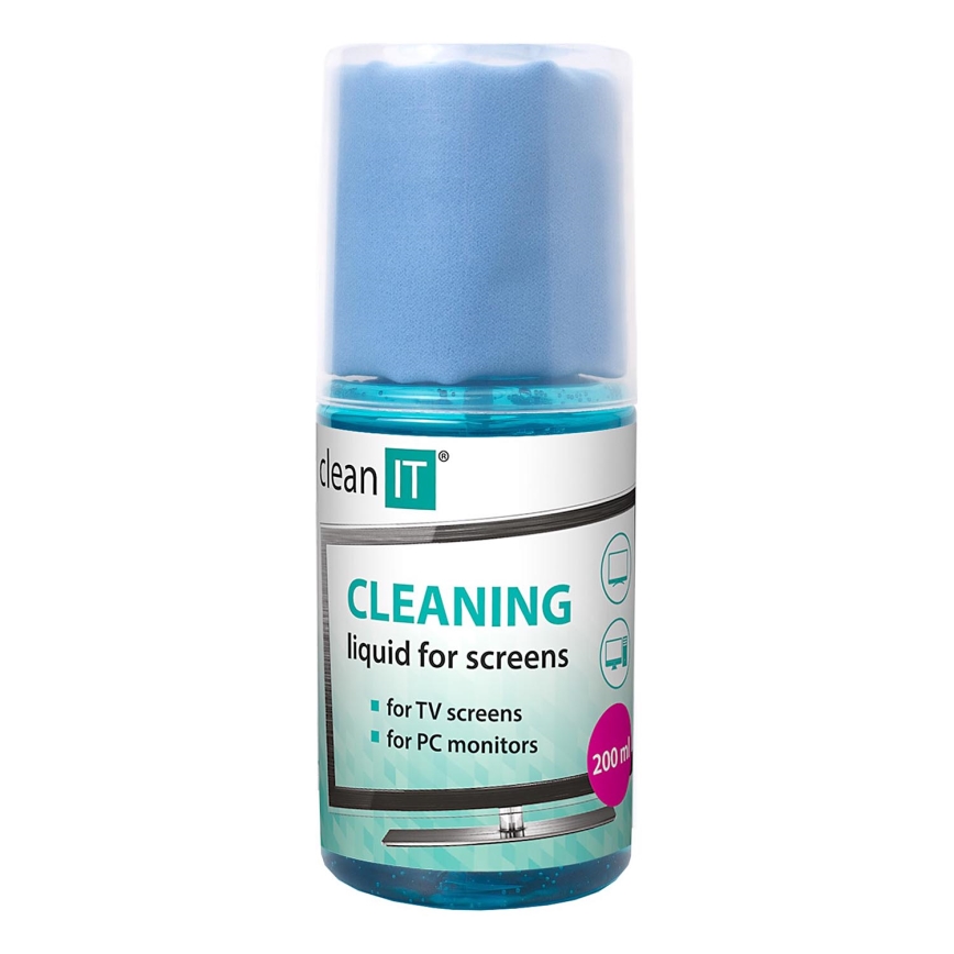 CLEAN IT CL-180 - Tekućina za čišćenje ekrana s krpom 200 ml