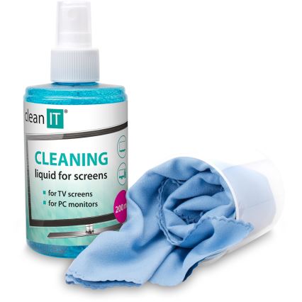 CLEAN IT CL-180 - Tekućina za čišćenje ekrana s krpom 200 ml