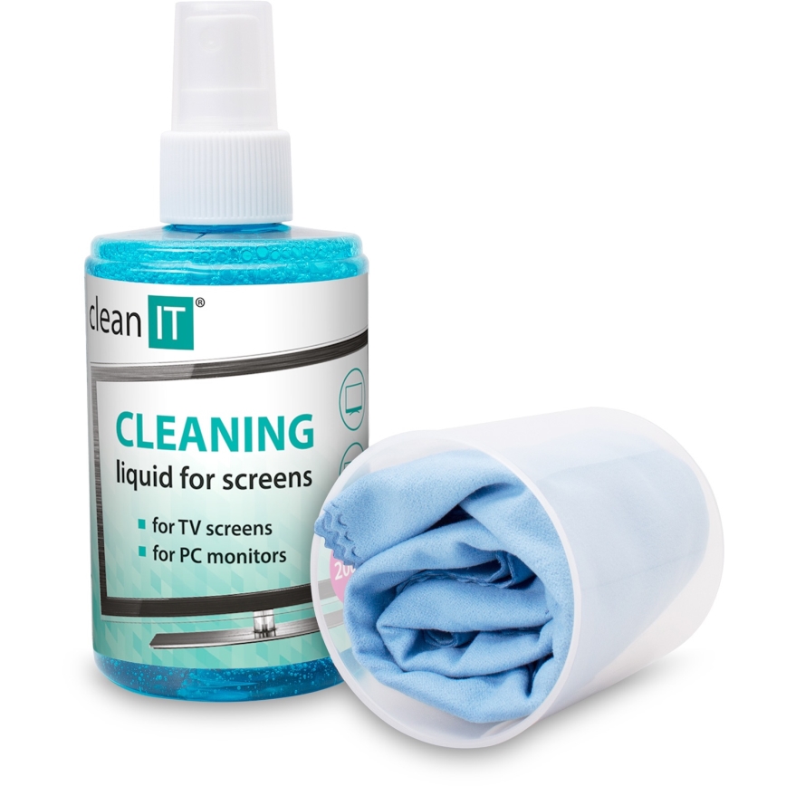 CLEAN IT CL-180 - Tekućina za čišćenje ekrana s krpom 200 ml