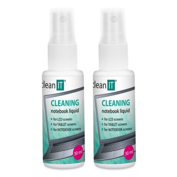 CLEAN IT CL-182 - Tekućina za čišćenje ekrana s krpom 2x 30 ml