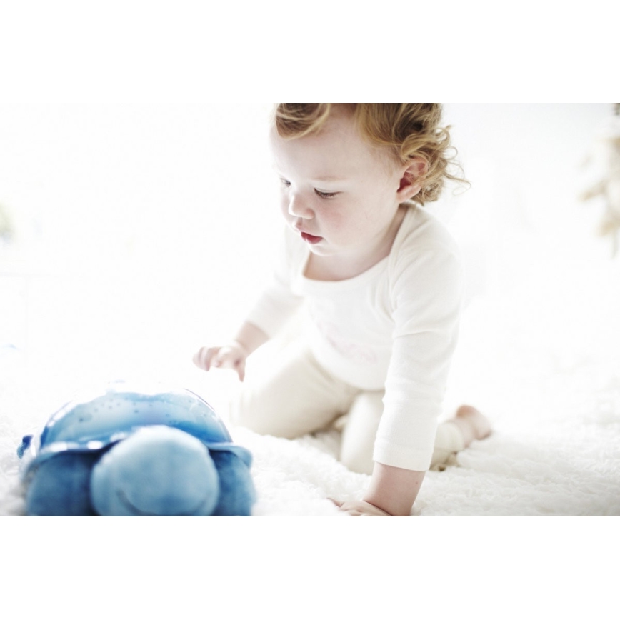 Cloud B - Dječja noćna lampa s projektorom 3xAA kornjača plava