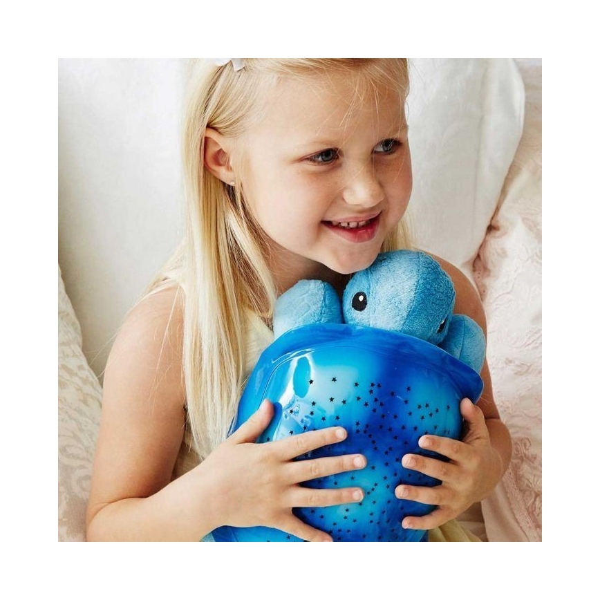 Cloud B - Dječja noćna lampa s projektorom 3xAA kornjača plava