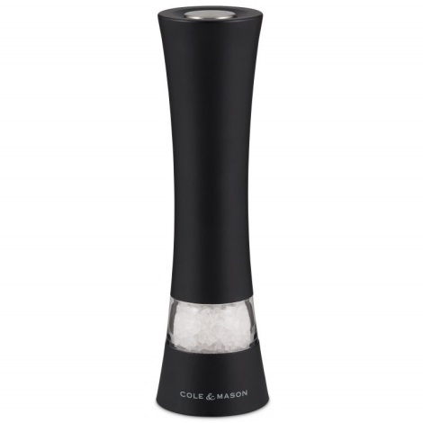 Cole&Mason - Električni mlinac za sol ili papar BURFORD 4xAAA 18 cm crna