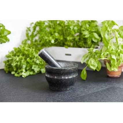 Cole&Mason - Granitni tučak s tučkom GRANITE promjera 18 cm granit/crna