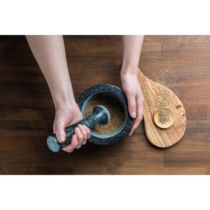 Cole&Mason - Granitni tučak s tučkom GRANITE promjera 18 cm granit/crna