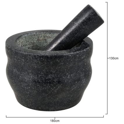 Cole&Mason - Granitni tučak s tučkom GRANITE promjera 18 cm granit/crna