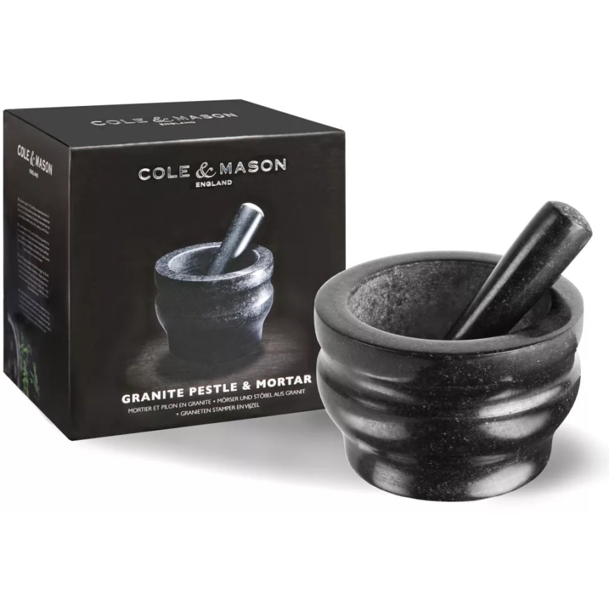 Cole&Mason - Granitni tučak s tučkom GRANITE promjera 18 cm granit/crna