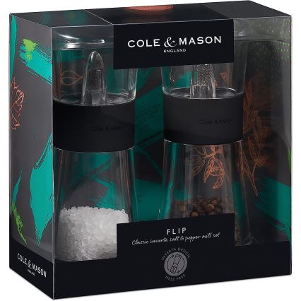 Cole&Mason - Set mlinaca za sol i papar FLIP 2 kom 15,4 cm crna