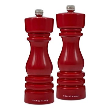 Cole&Mason - Set mlinaca za sol i papar LONDON 2 kom 18 cm bukva/crvena
