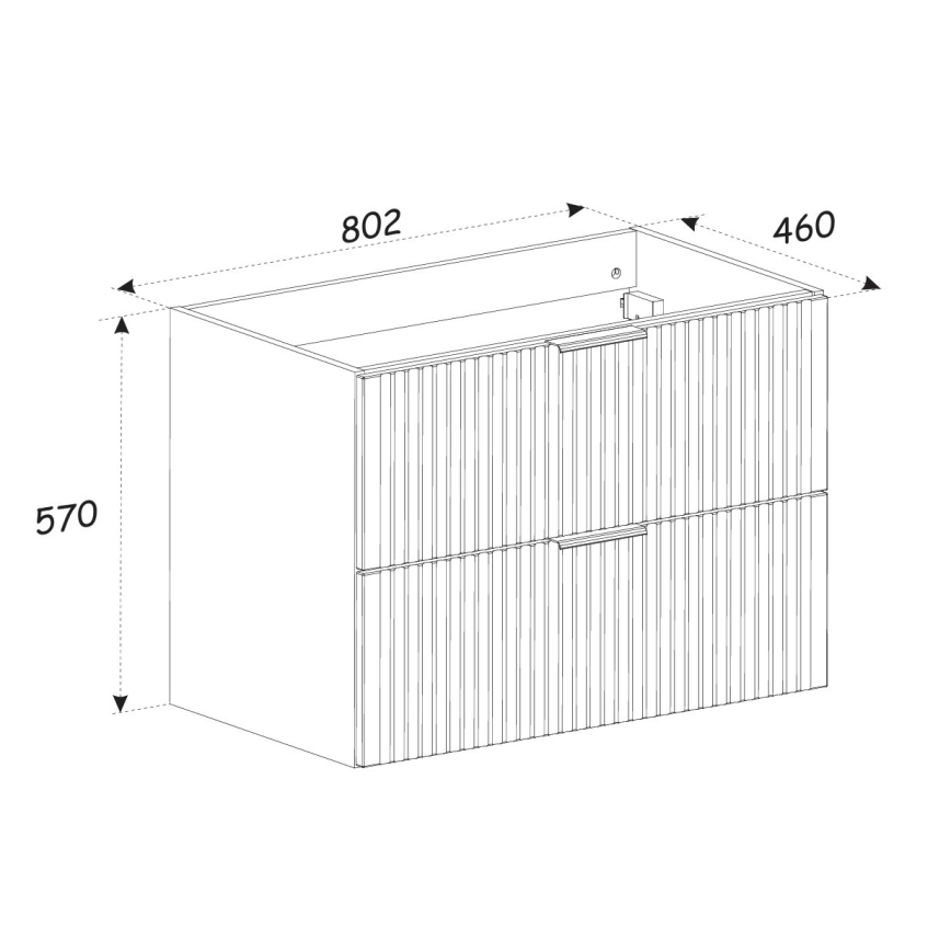 COMAD ADEL OAK 82-80-B-2S - Kupaonski ormarić ispod umivaonika ADEL 57x80,2 cm hrast