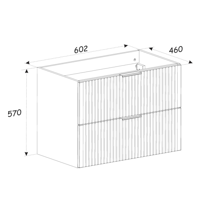 COMAD ADEL WHITE 82-60-B-2S - Bijeli kupaonski ormarić ispod umivaonika ADEL 57x60,2 cm
