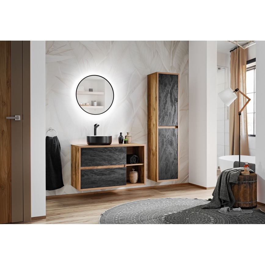 COMAD UM-6259 SIMPLE 8. - Nadgradni umivaonik SIMPLE pr. 36 cm keramika/mat bijela/mat crna