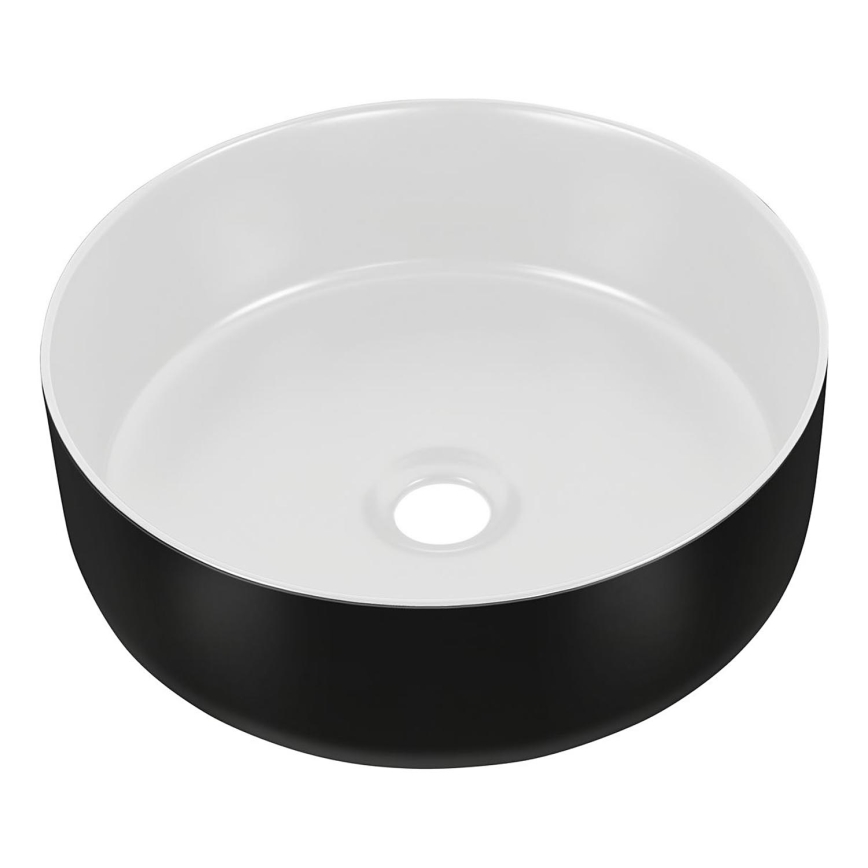 COMAD UM-6259 SIMPLE 8. - Nadgradni umivaonik SIMPLE pr. 36 cm keramika/mat bijela/mat crna