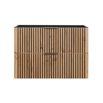 COMAD XILO BLACK WOTAN 82-80-D-2S - Kupaonski ormarić ispod umivaonika XILO 57x80,2 cm crna/hrast wotan
