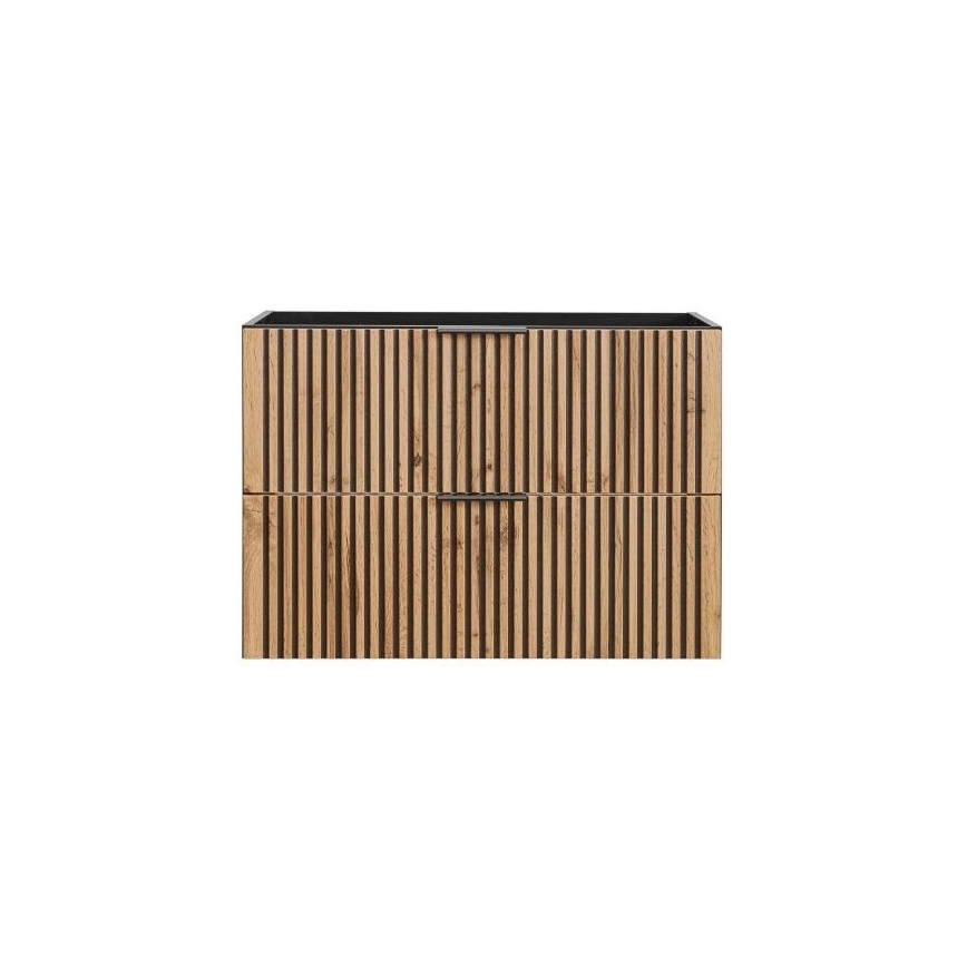 COMAD XILO BLACK WOTAN 82-80-D-2S - Kupaonski ormarić ispod umivaonika XILO 57x80,2 cm crna/hrast wotan