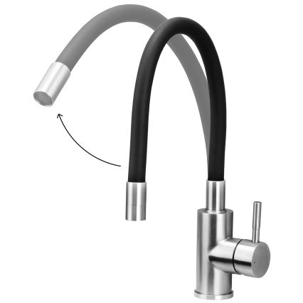 Concept BDC7138 - Slavina za sudoper s fleksibilnim izljevom, sjajni krom/crna