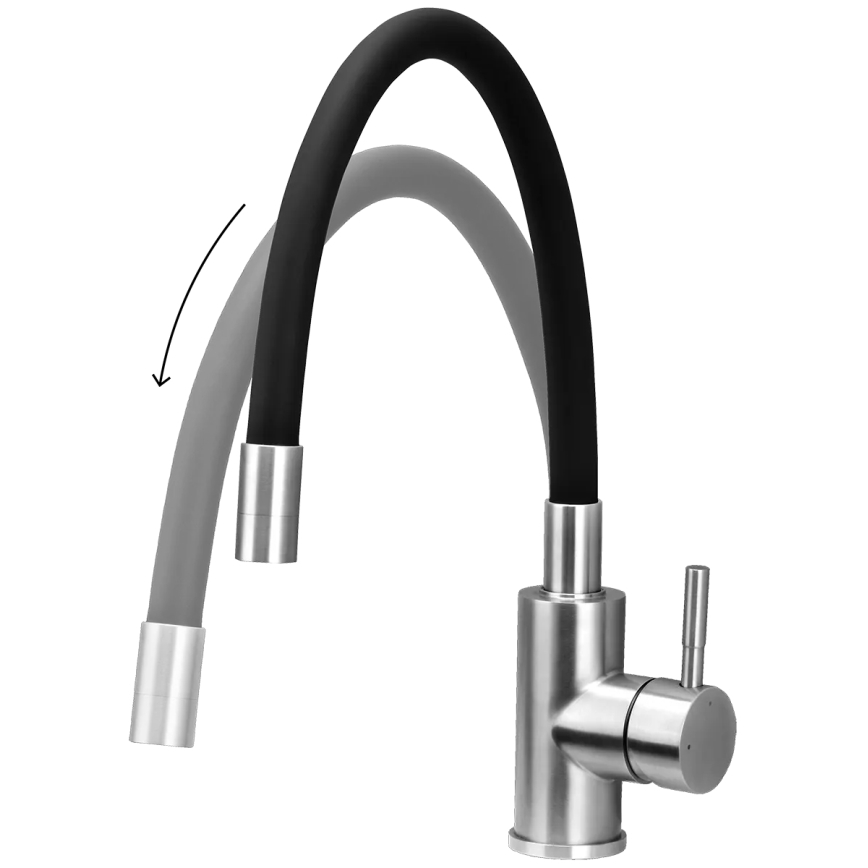 Concept BDC7138 - Slavina za sudoper s fleksibilnim izljevom, sjajni krom/crna