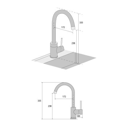 Concept BDG3334WH - Kuhinjska miješalica za sudoper 33,5 cm, granit/bijela