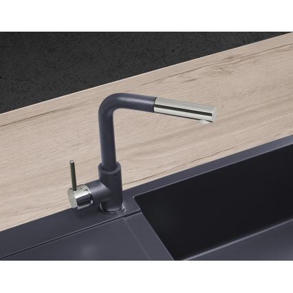 Concept BDG4527DG - Kuhinjska slavina s izvlačnom prskalicom 26,9 cm granit/tamnosiva