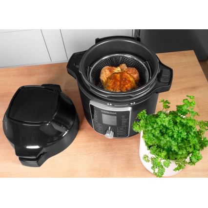 Concept CK8000 - Višenamjenski električni lonac na tlak i zračna friteza 5,6 l 11 u 1 1500W/230V crna