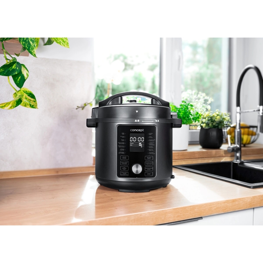 Concept CK8000 - Višenamjenski električni lonac na tlak i zračna friteza 5,6 l 11 u 1 1500W/230V crna