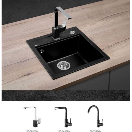 Concept DG00C50BC - Kuhinjski sudoper CUBIS 49x51 cm granit/crna