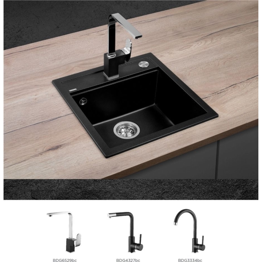 Concept DG00C50BC - Kuhinjski sudoper CUBIS 49x51 cm granit/crna