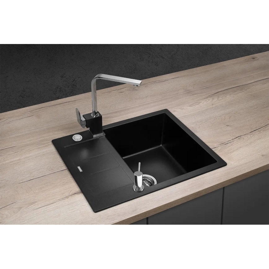 Concept DG05C45BC - Kuhinjski sudoper CUBIS 50x62 cm granit/crna