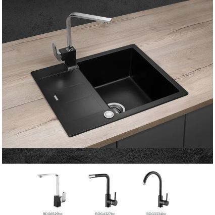 Concept DG05C45BC - Kuhinjski sudoper CUBIS 50x62 cm granit/crna