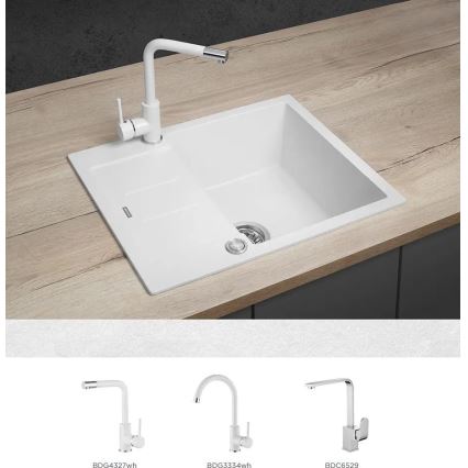 Concept DG05C45WH - Kuhinjski sudoper CUBIS 50x62 cm granit/bijela