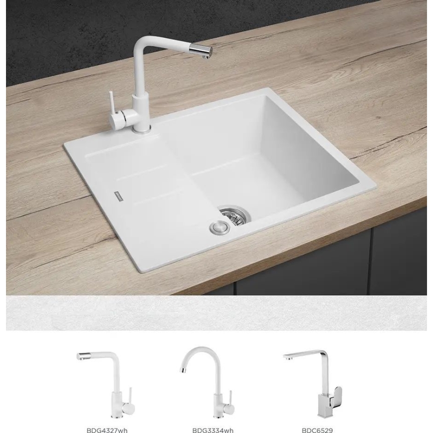 Concept DG05C45WH - Kuhinjski sudoper CUBIS 50x62 cm granit/bijela