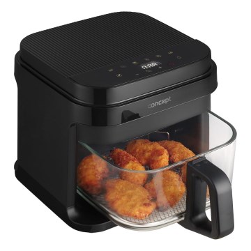 Concept FR5500 - Friteza na vrući zrak GLASS & FAST 5,5 l 1200W/230V crna