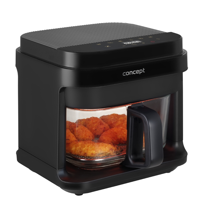 Concept FR5500 - Friteza na vrući zrak GLASS & FAST 5,5 l 1200W/230V crna