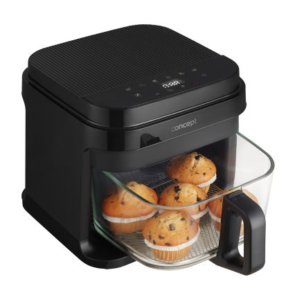 Concept FR5500 - Friteza na vrući zrak GLASS & FAST 5,5 l 1200W/230V crna