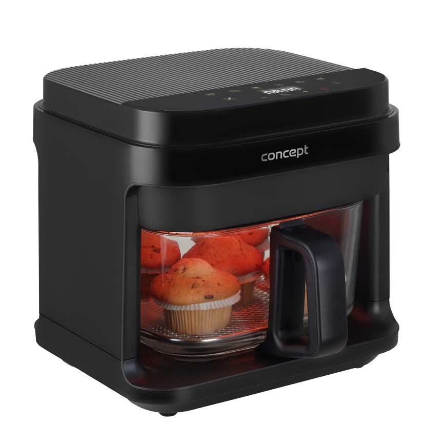 Concept FR5500 - Friteza na vrući zrak GLASS & FAST 5,5 l 1200W/230V crna