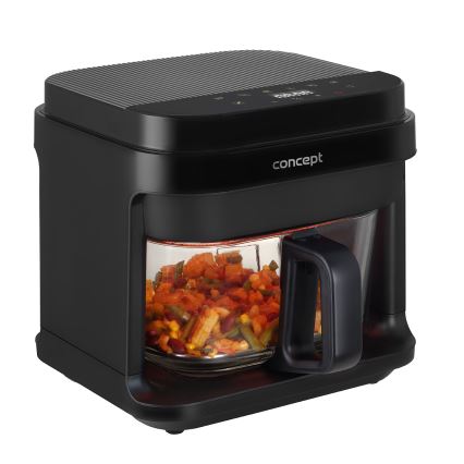 Concept FR5500 - Friteza na vrući zrak GLASS & FAST 5,5 l 1200W/230V crna