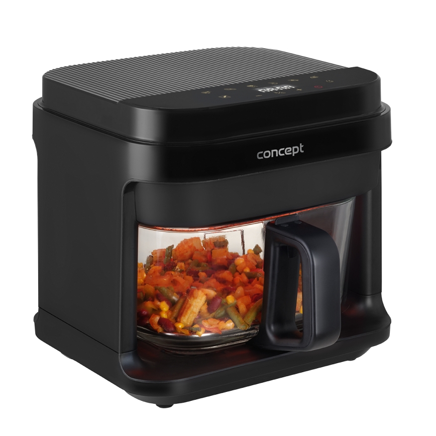 Concept FR5500 - Friteza na vrući zrak GLASS & FAST 5,5 l 1200W/230V crna