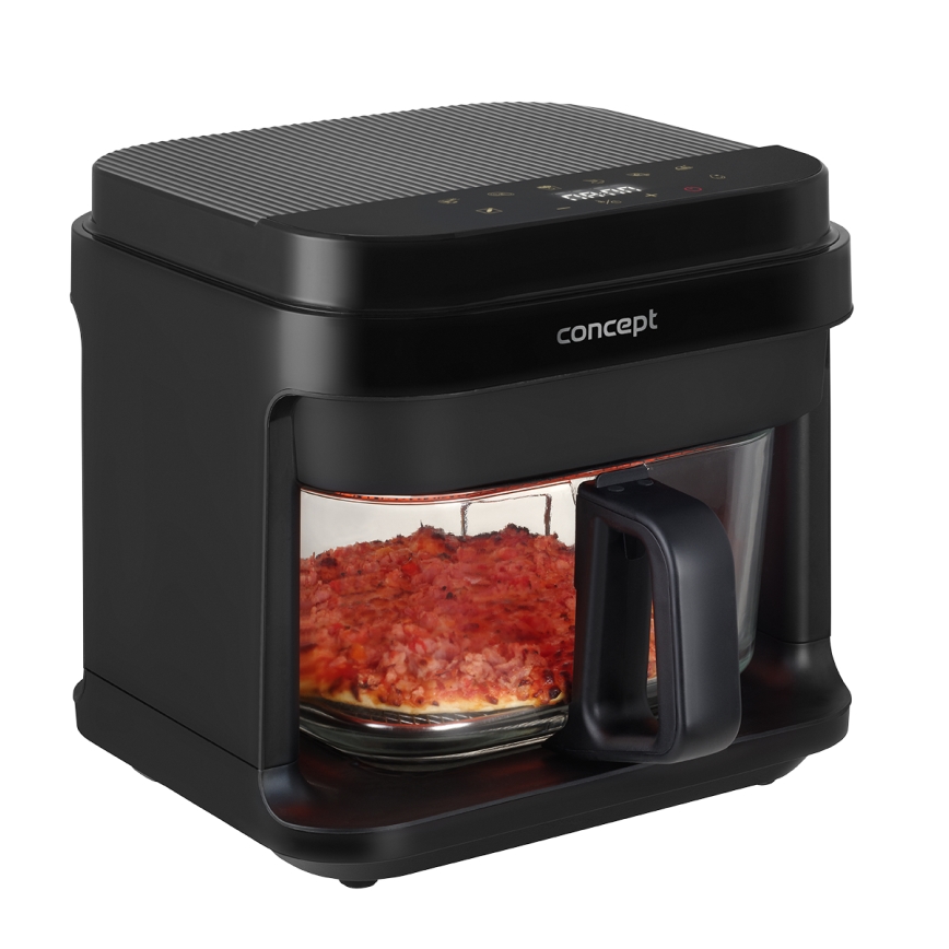 Concept FR5500 - Friteza na vrući zrak GLASS & FAST 5,5 l 1200W/230V crna